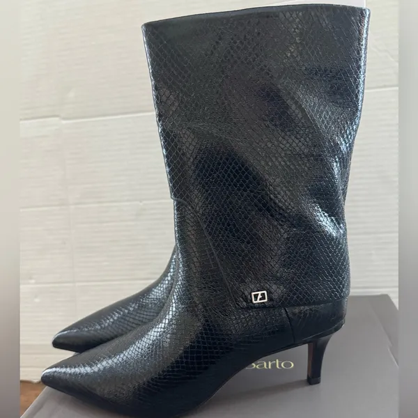 Franco Sarto Alberta Bootie In Black Snake Print Faux Leather ankle boots 6 - Image 3