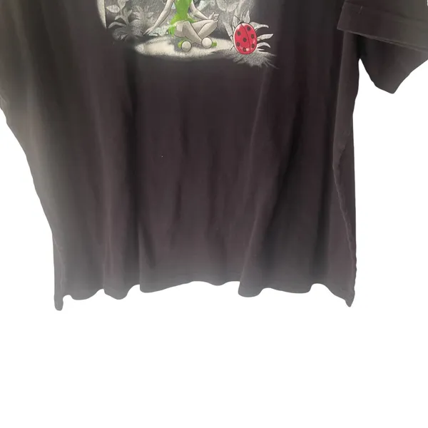 Vintage Disney Tinkerbell Women's Plus Size 2X Fairy Grunge Black‎ T Shirt - Image 3
