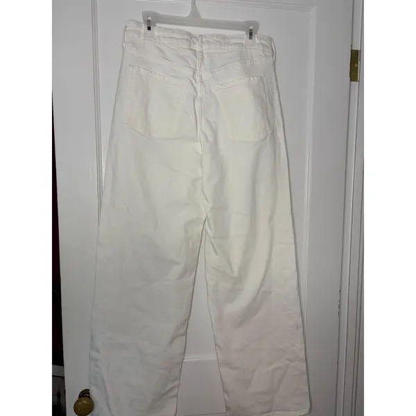 Old Navy Sky-Hi Wide Leg Jeans White Extra High Rise Denim Pants Womens 8 - Image 4