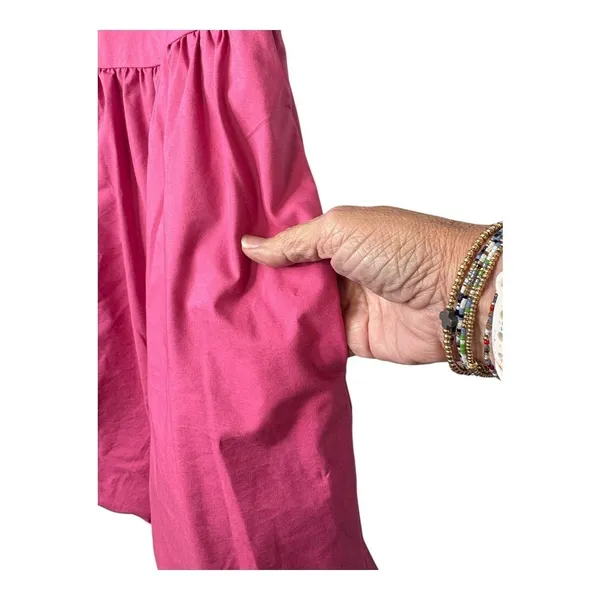 Express Fit & Flare Mini Dress Women‎ M Pink Strapless Bubble Hem Pockets Party - Image 6