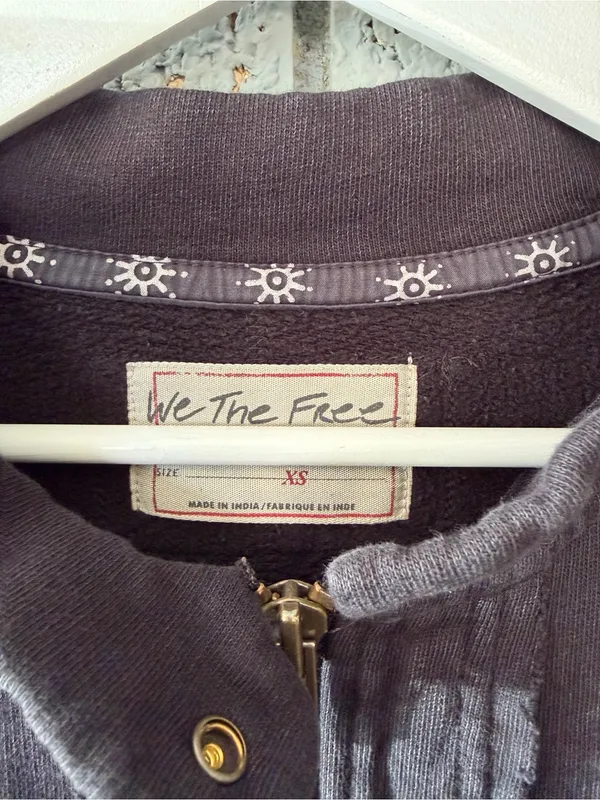 Free People Lou Moto Zip Jacket Sweatshirt Size XS Black Oversized Slouchy - Image 7