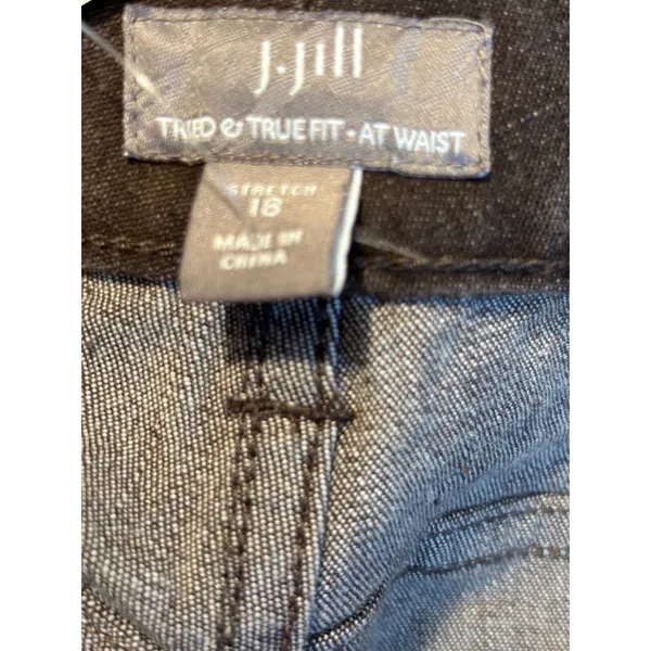 J. Jill Tried & True Fit Brown Stretch Denim Wide Leg Pants Size 16 83151035 - Image 4