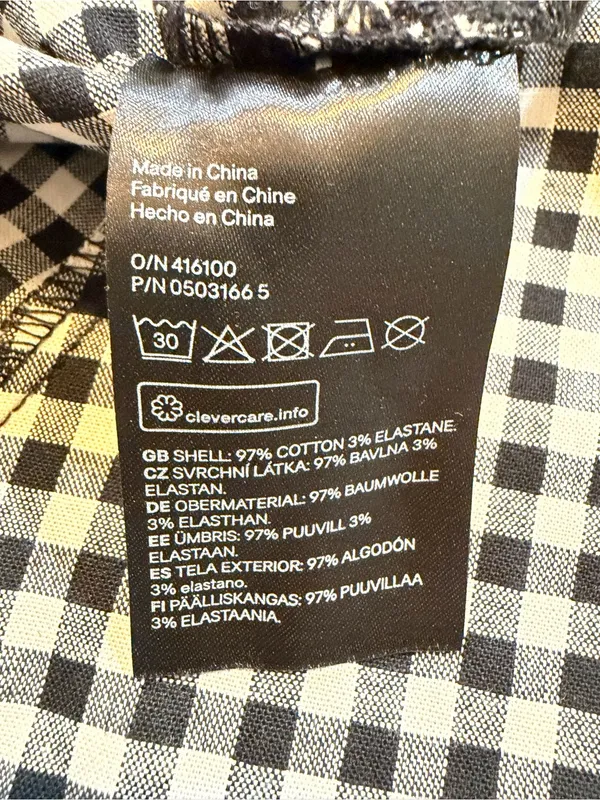 H&M Black and White Gingham Mini Dress with Ruffle Detail - Image 4