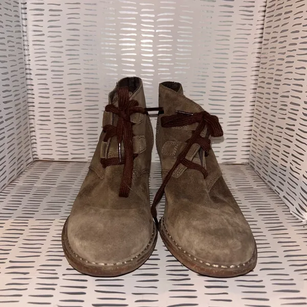 Clarks Artisan Brown Suede Lace Up Ankle Boots Block Heel Womens 8.5 M 261204304 - Image 2