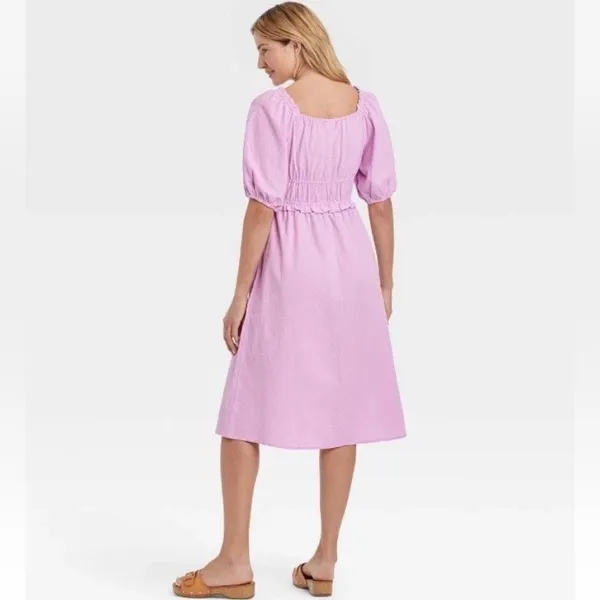 Universal Threads Dress Size Small Chalk Violet Puff Short Sleeve Cotton NWOT - Image 2