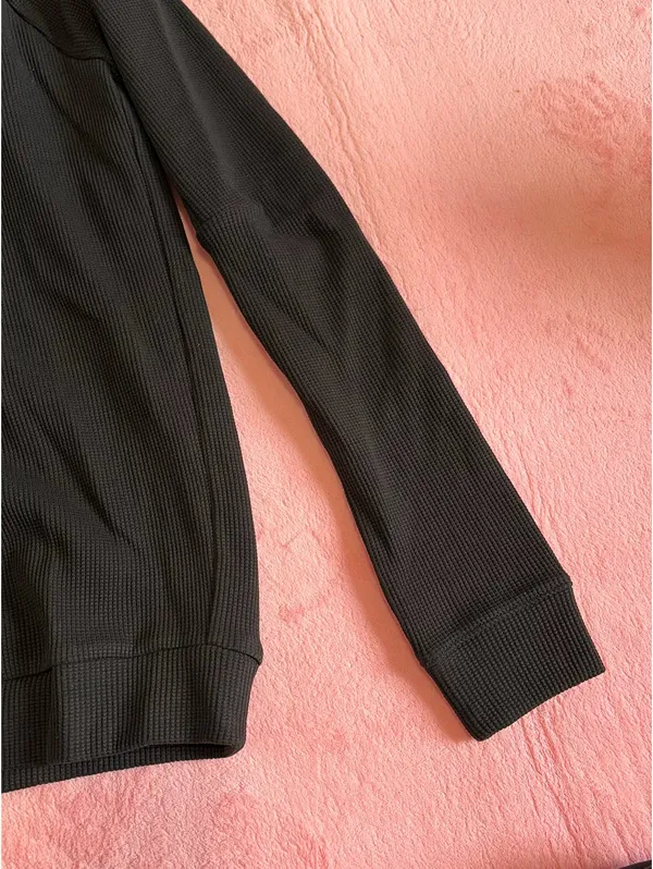TLF waffle knit crewneck Black - Image 4