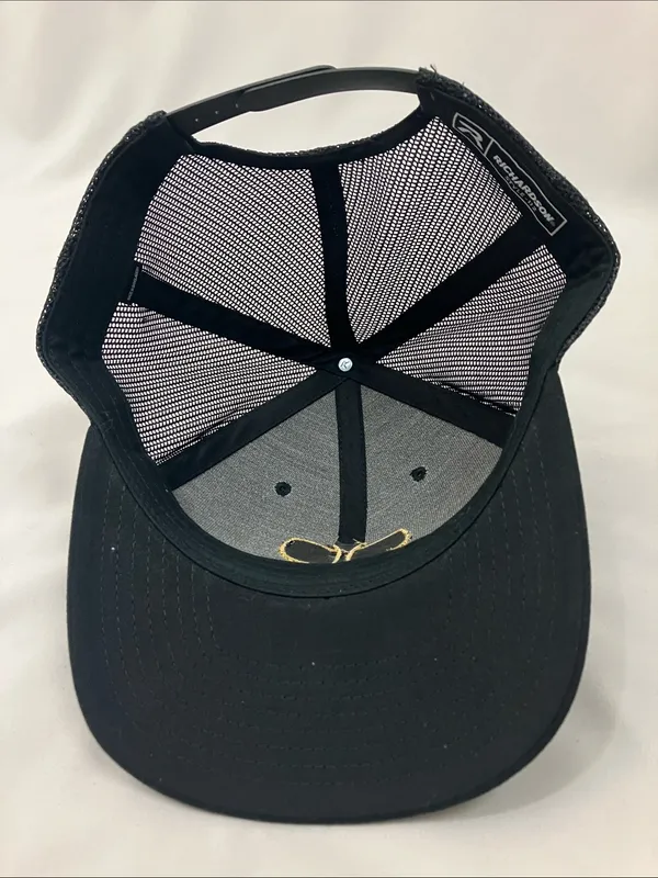 Richardson 112 Trucker Hat with Gold Butterfly Logo - Black - Image 6