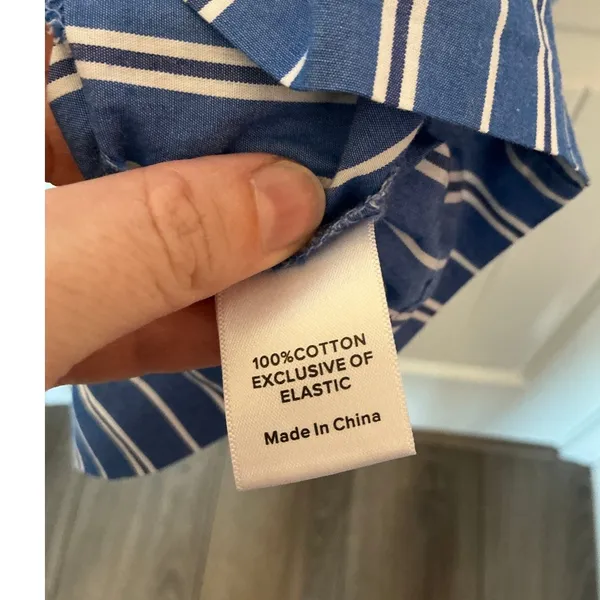 NWOT Evereve Striped Delaney Mini Shirt Dress Medium Blue/White - Image 4