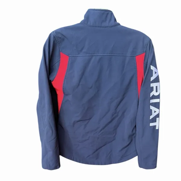 Ariat Team Women's Size XS Jacket Blue‎ & Red Softshell Full-Zip Ariat Spell Out - Image 4