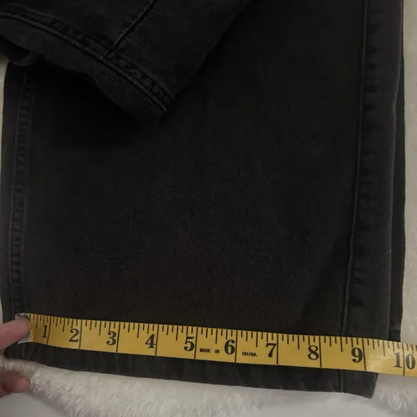 Vans Curbside Pant Womens 29 Washed Black Wide Leg High Rise Skater Baggy - Image 8
