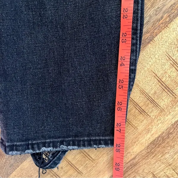 Abercrombie & Fitch‎ Ankle Straight Jeans 27 4 Ultra High Rise Black Distressed - Image 13