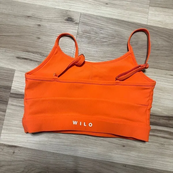 Wilo the label S Athleisure orange ribbed bright sports bra - Image 3