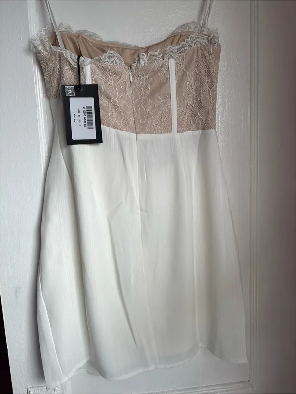 Angel Biba White Lace Corset Mini Dress NWT Size US Small (AU 8) - Image 7