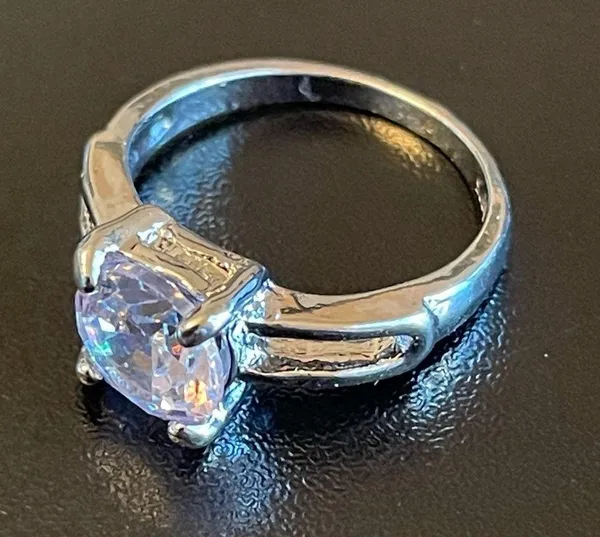 Clear cubic zirconia S925 silver ring size 6 - Image 3