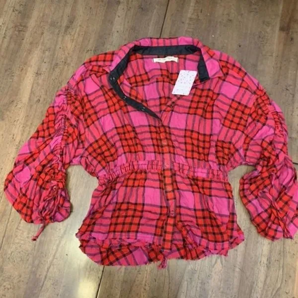 Free People New Plaid Shirt - Image 4