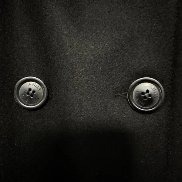 Ann Taylor Anne Klein Black Wool Pea Coat Double-Breasted XL Button Front Notch Lapel Urban - Image 13