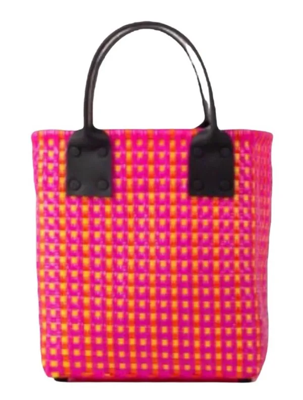 Truss Handwoven Tote | Hand Bag Pink Orange Yellow Bag - Image 2