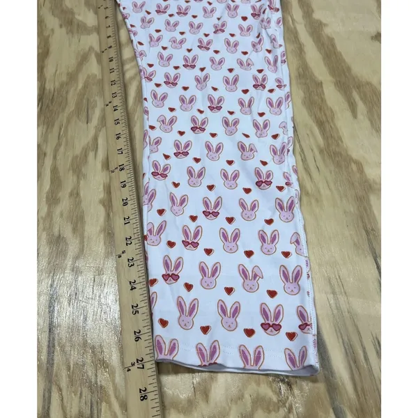 Roller Rabbit Love Bunnies Ladies 2 Piece Pajama PJ Set Pink White Size Large - Image 16