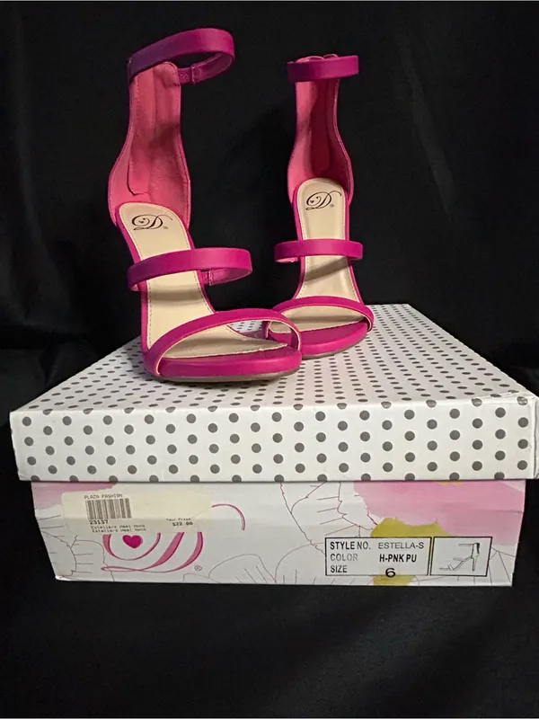Delicious Women’s Estella Hot Pink Strappy Ankle-Heel Sandals SZ 6 BNIB - Image 14