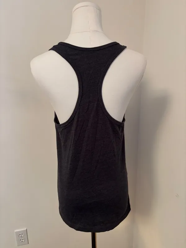 Grey Scoop Neck Racerback Tank Top Gray Size L - Image 3