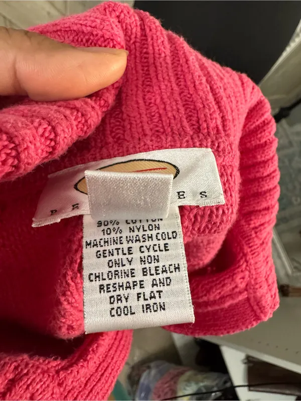 Y2K Barbiecore Hot Pink Cable Knit Polo Sweater - Small - Medium - Image 6