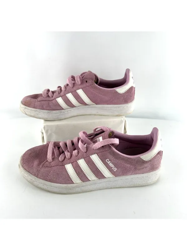 Adidas Campus Mens 5 Womens 6 00s Pink and White Suede Low Top Sneakers - Image 2