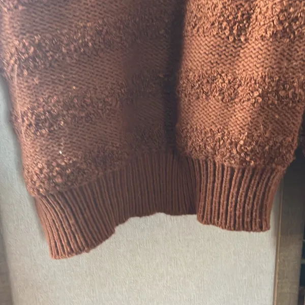 FINAL MARKDOWN Evian Rich Brown Knit Sweater medium - Image 7