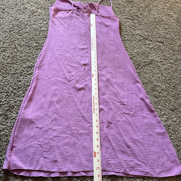 See You Monday Lilac Stripy Twist Front Slip Dress Sz Medium - Image 6