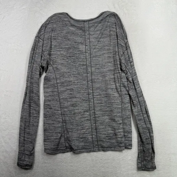 Lululemon 6 Top Sweat Embrace Long Sleeve Space Dye Camo Seal Grey Deep Coal - Image 5
