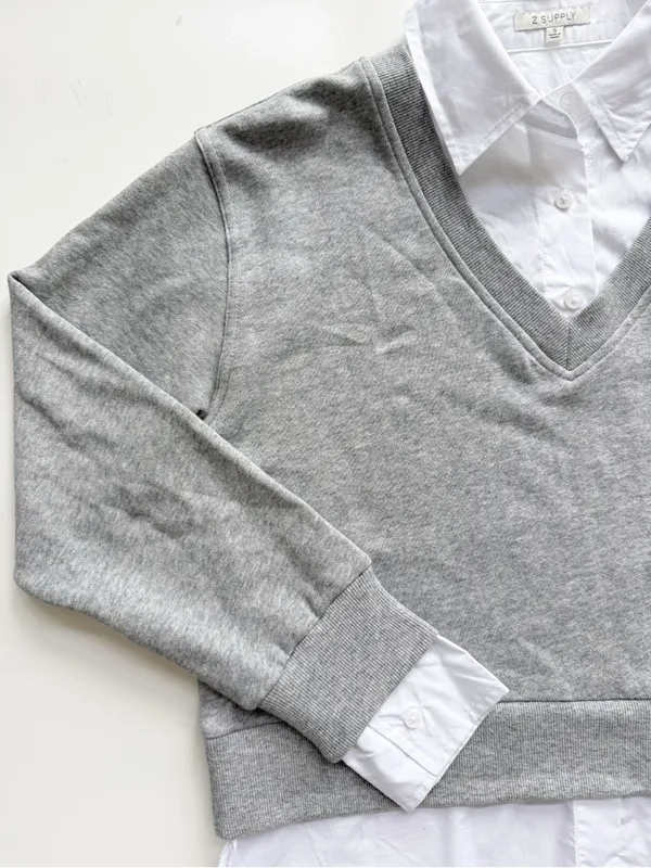 Z Supply Ellie Twofer Sweatshirt Size Small - Image 4