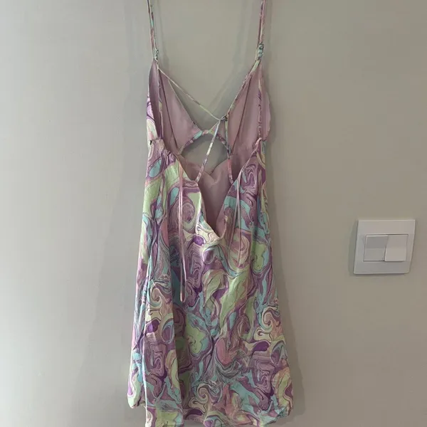 Zara Tie Dye Cutout Satin Mini Dress Sz M - Image 12