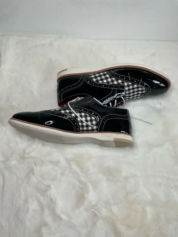 Johnston & Murphy Women’s Black Patent Leather Gingham Wingtip Oxford Shoes Size 7M - Image 11