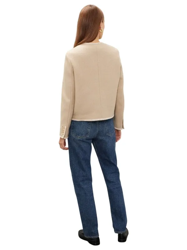DUNST Beige Tweed Boucle Jacket in Small Womens Wool Jacket - Image 2