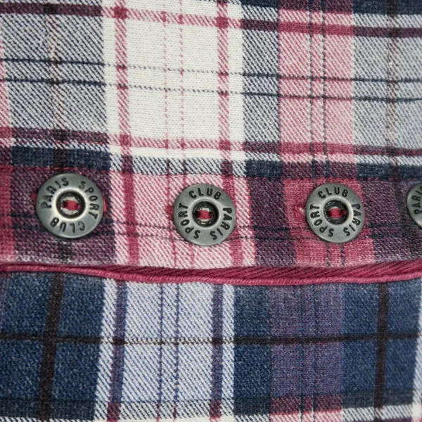 Vintage 90s Paris Sports Club Plaid Polo Shirt - Image 4