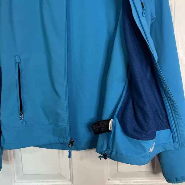 Marmot M3 Softshell Women’s Tempo Light Blue Jacket Sz M Water Repel Breathable - Image 9