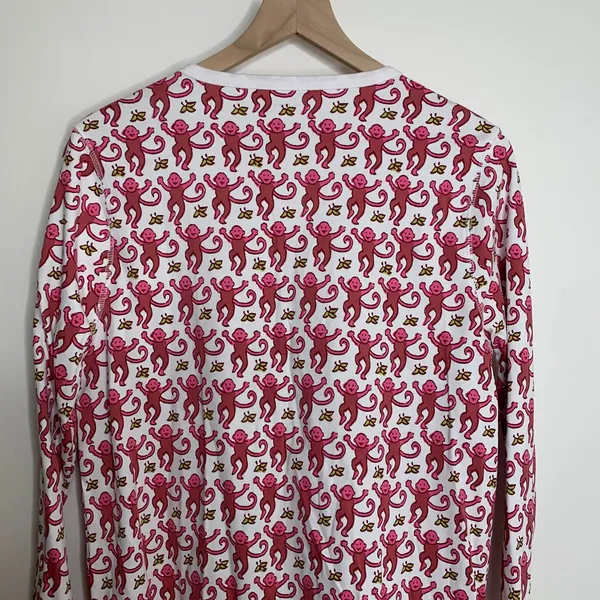 Roller Rabbit Monkey Pajama Top Pink Womens Medium New - Image 5