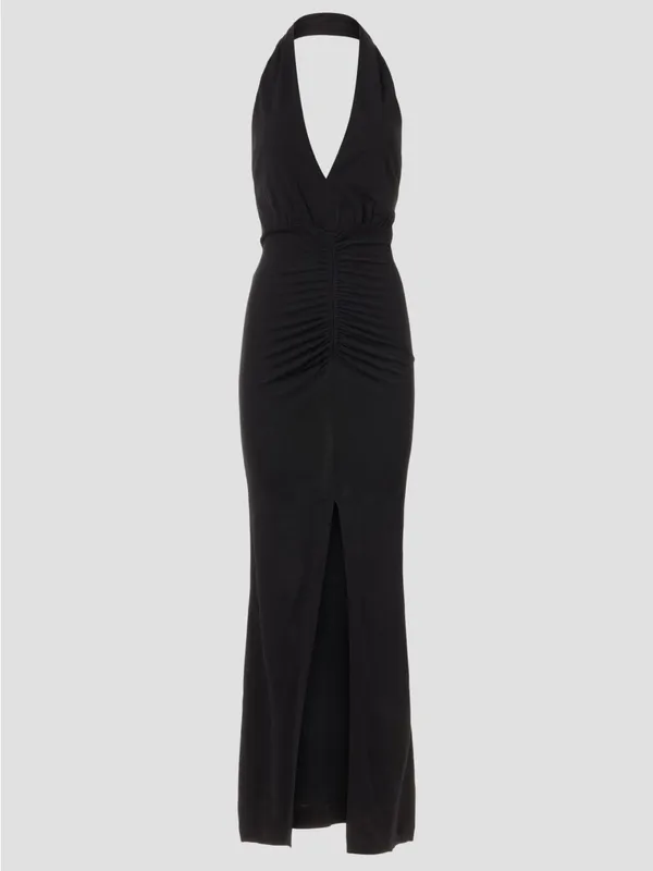 IRO Rubini Dress Black Halter Midi - Image 5