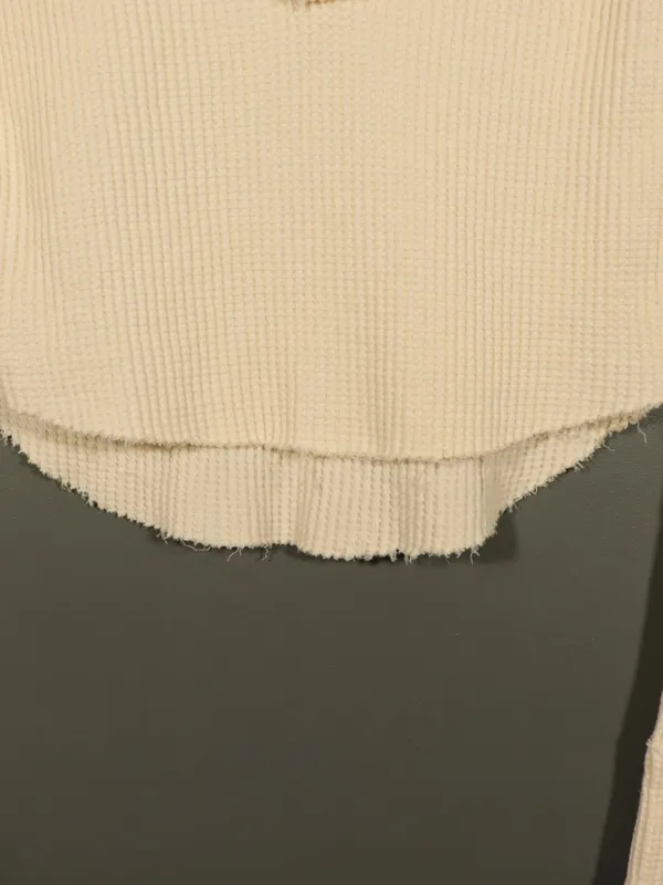 NWT Free People Long Sleeve V Neck Henley in Ivory Size Medium - Image 11