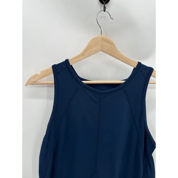 Athleta Foothill Crew Neck Split Back‎ Blue Tank Top Women's Size Small S - Image 4