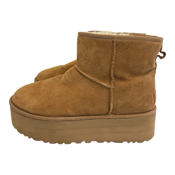 UGG Chestnut Suede Platform Ankle Booties - Image 4