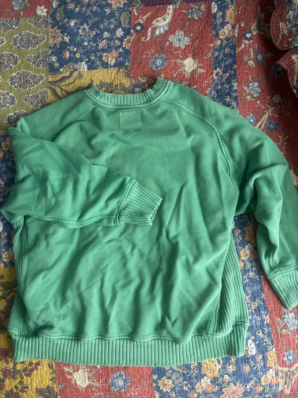 Aerie Crewneck Oversized Pullover Green - Image 2