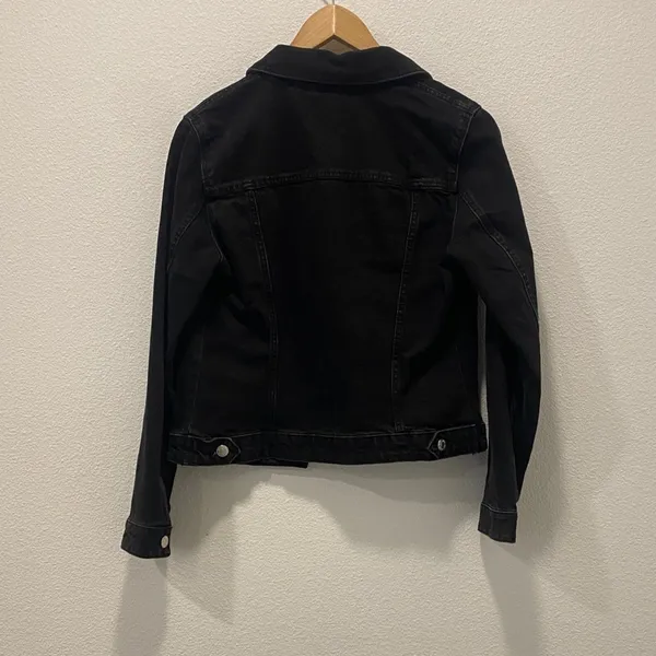 Zara Black Denim Jacket - Small - Image 10