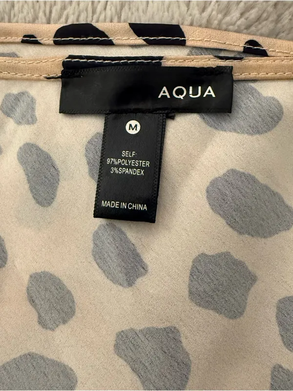 Bloomingdale’s Aqua Animal Print Silky Cami - Image 3