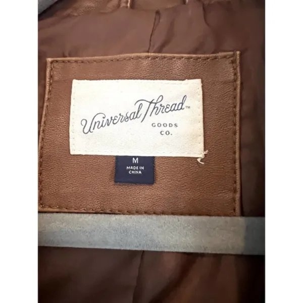 Universal Threads Brown Faux Leather Jacket‎ Women’s Size Medium - Image 9