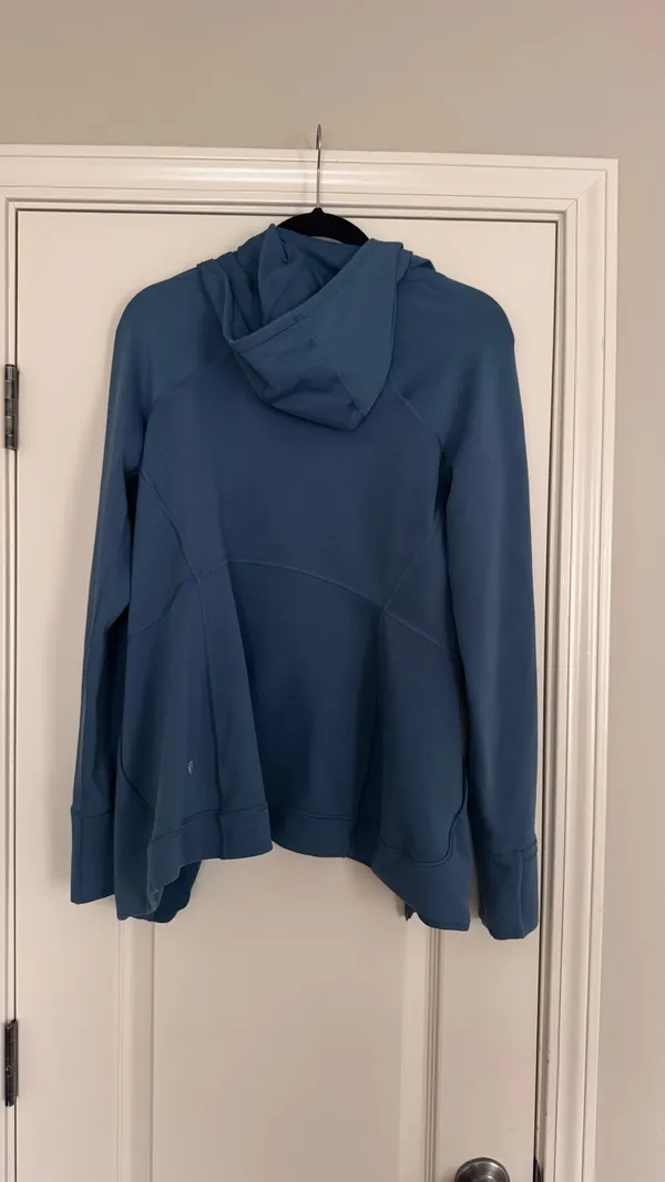 Lululemon Blue Hooded Asymmetrical Zip Jacket - Image 2