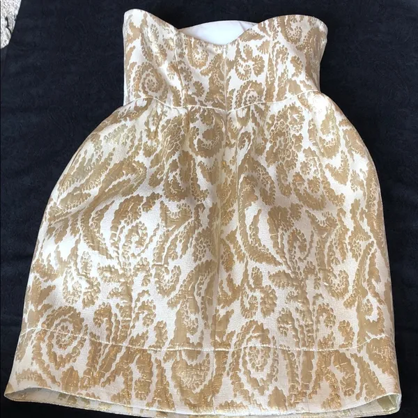 Thoshanna Gold Strapless Cocktail Dress - Image 6