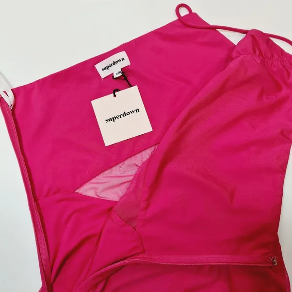 Superdown Jerica Mesh Mini Dress in Pink XS - Image 8