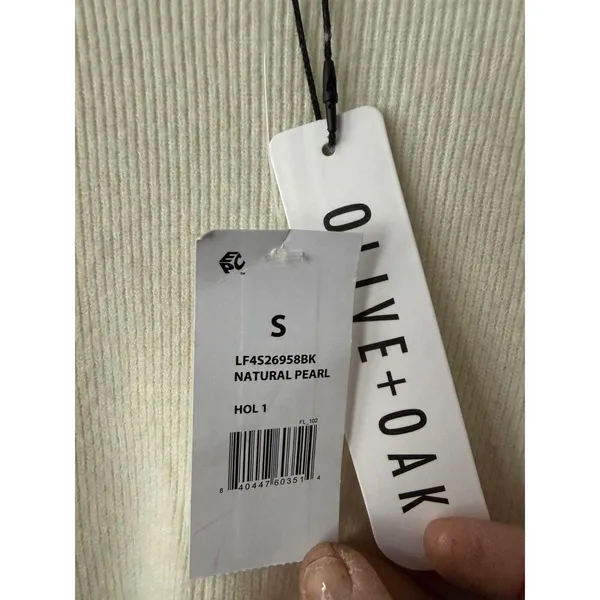 OLIVE+OAK Natural Pearl Knit Sweater Size S - Image 2