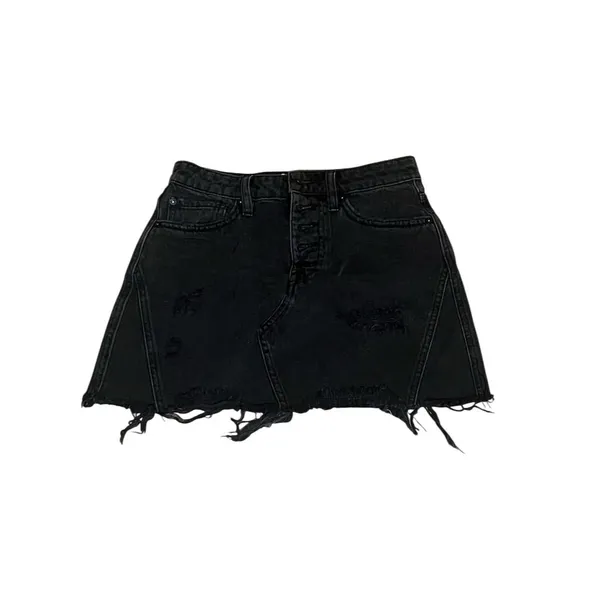 Free People We The Free Women's Black Denim Mini Skirt Size 4 Casual - Image 5