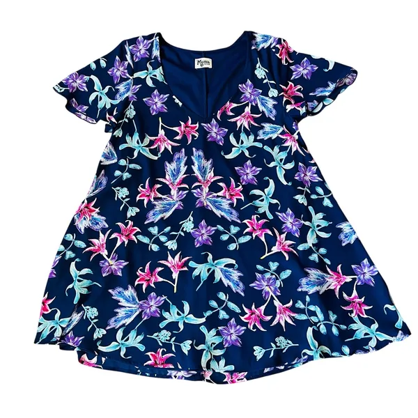 SMYM Show Me Your Mumu‎ Kylie Women’s Dress Navy Pink Floral Medium - Image 3
